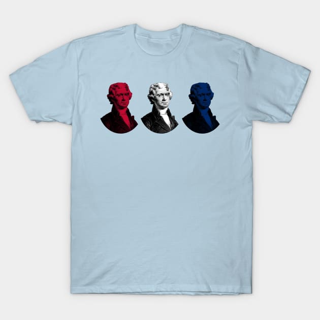 President Thomas Jefferson - Red, White, and Blue T-Shirt by warishellstore